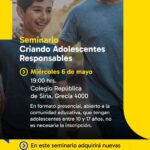 INVITACIÓN CHARLA ” CRIANDO ADOLESCENTES RESPONSABLES “