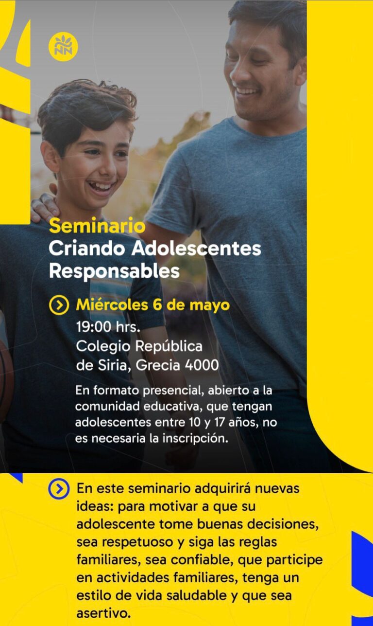 INVITACIÓN CHARLA ” CRIANDO ADOLESCENTES RESPONSABLES “